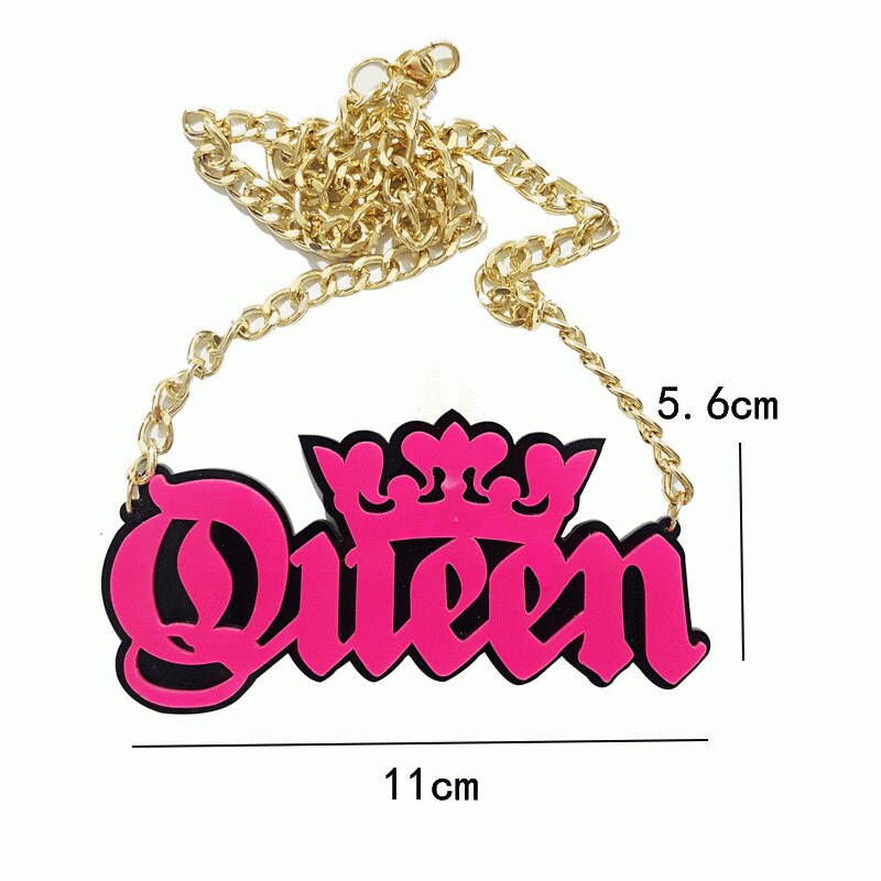 Queen Acrylic Necklace Jewelry
