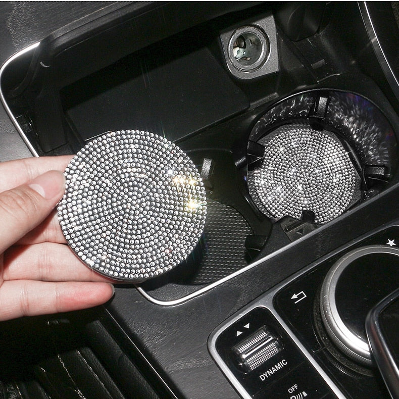 Car Diamond Coaster Cup Non-Slip Mat Auto Interior Decoration Accessories