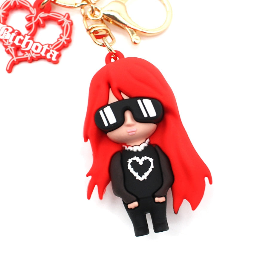 Karol G And Bad Bunny Cartoon Key Chain Spanish Misc