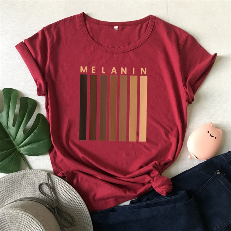 Melanin Women T-Shirt 100% Cotton