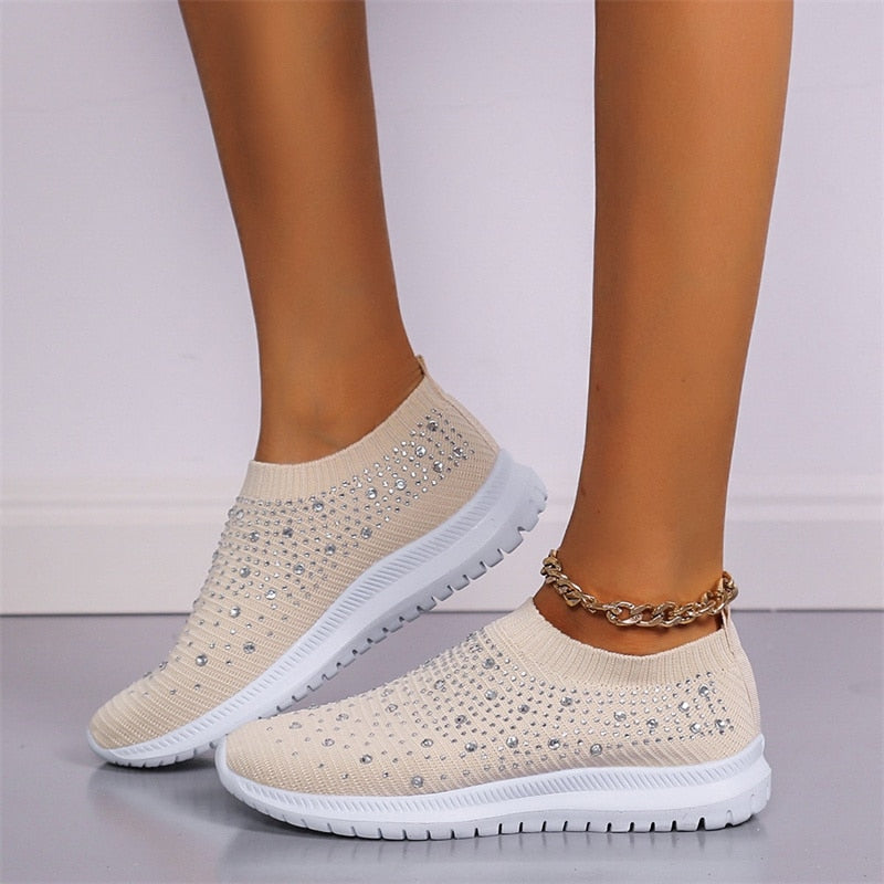 Crystal Mesh Casual Cozy Shoes Womens