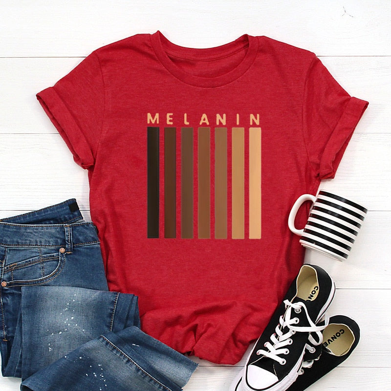 Melanin Women T-Shirt 100% Cotton