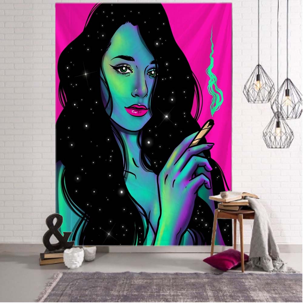 Tapestry Wall Hanging Smoke Girl Wall Art