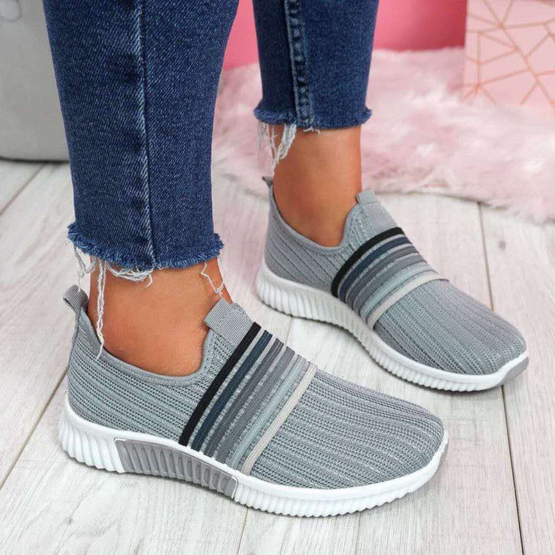 Rainbow Stripes Mesh Casual Sneakers Shoes