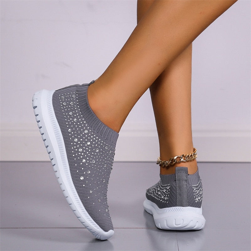 Crystal Mesh Casual Cozy Shoes Womens