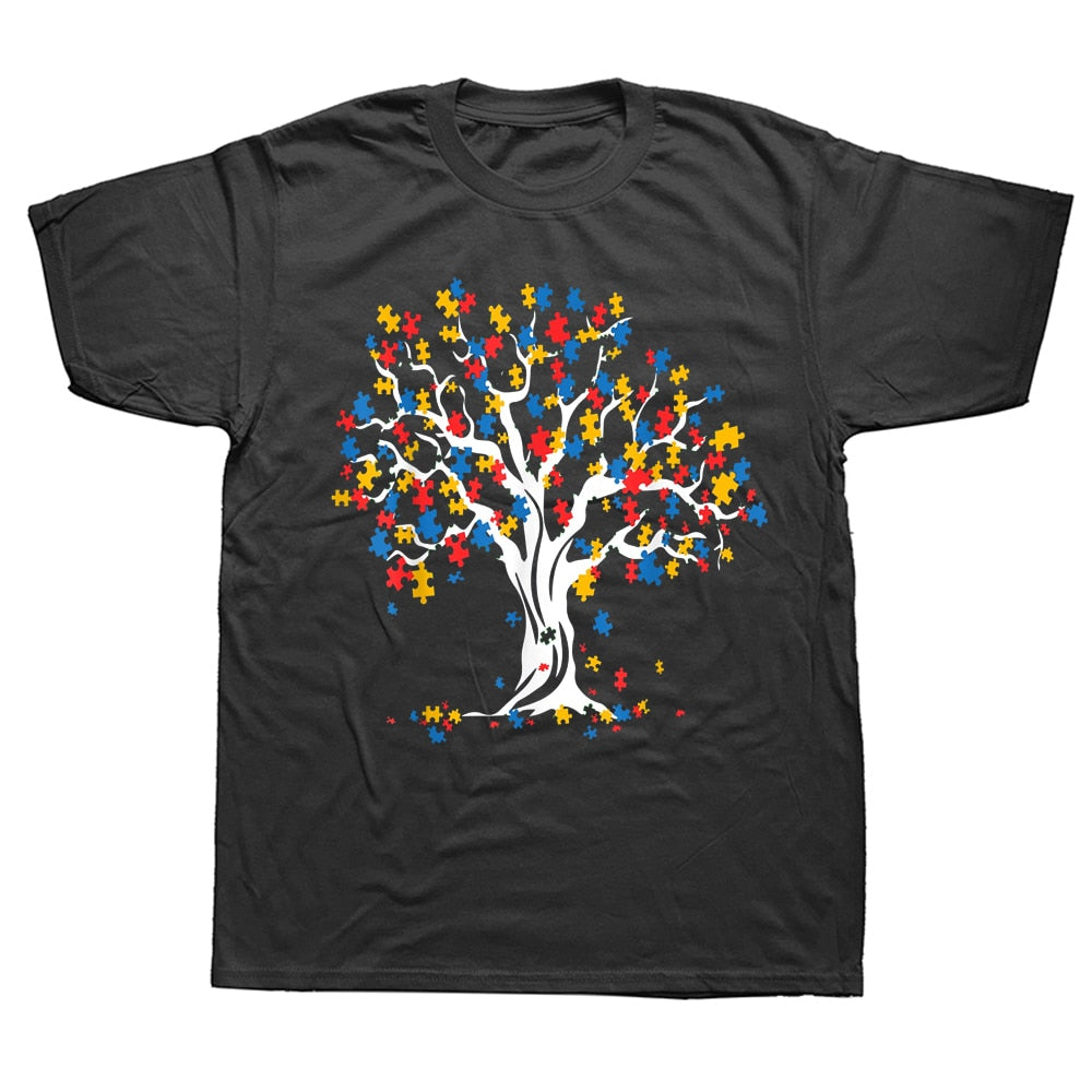 Autism Puzzle Pieces Tree T Shirts