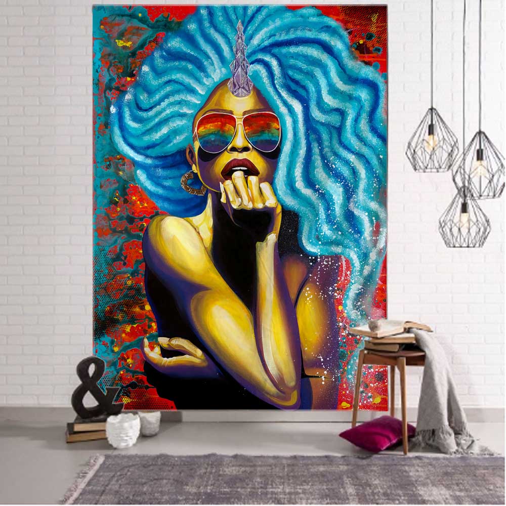 Tapestry Wall Hanging Smoke Girl Wall Art