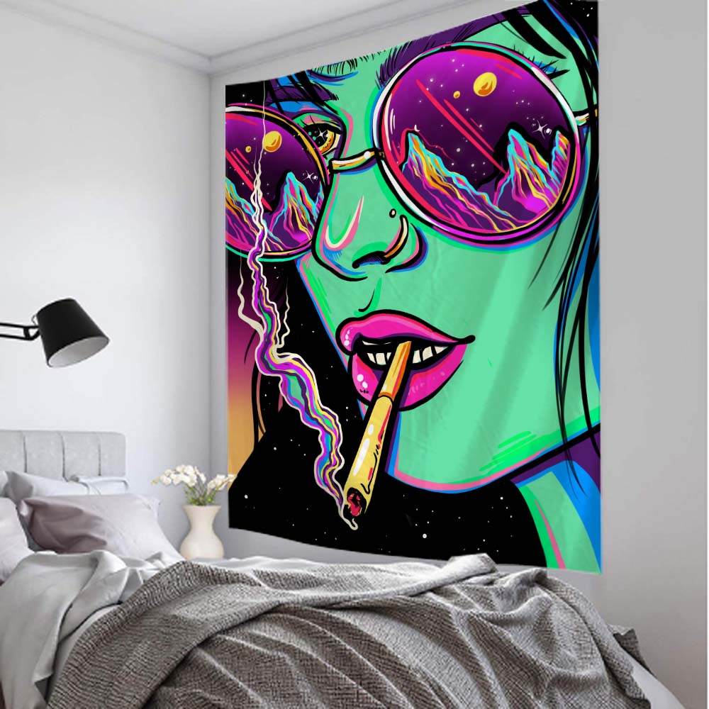 Tapestry Wall Hanging Smoke Girl Wall Art