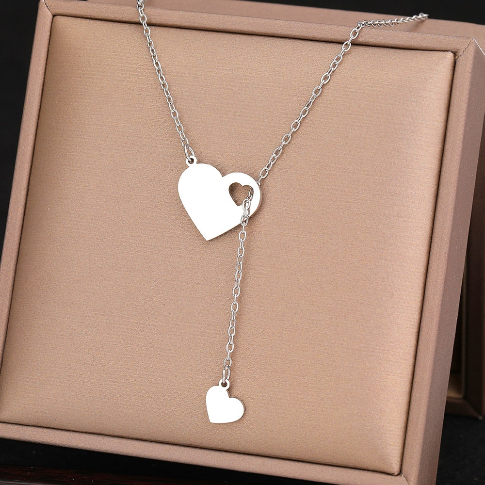 Heart Variety Stainless Steel Necklace Jewelry