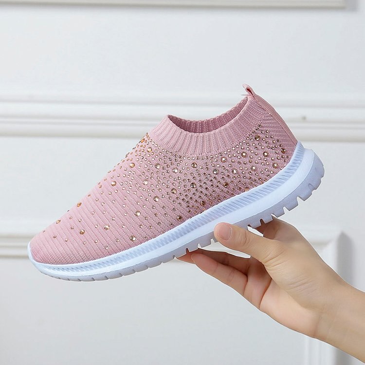 Crystal Mesh Rainbow Casual Cozy Shoes Womens Shoes