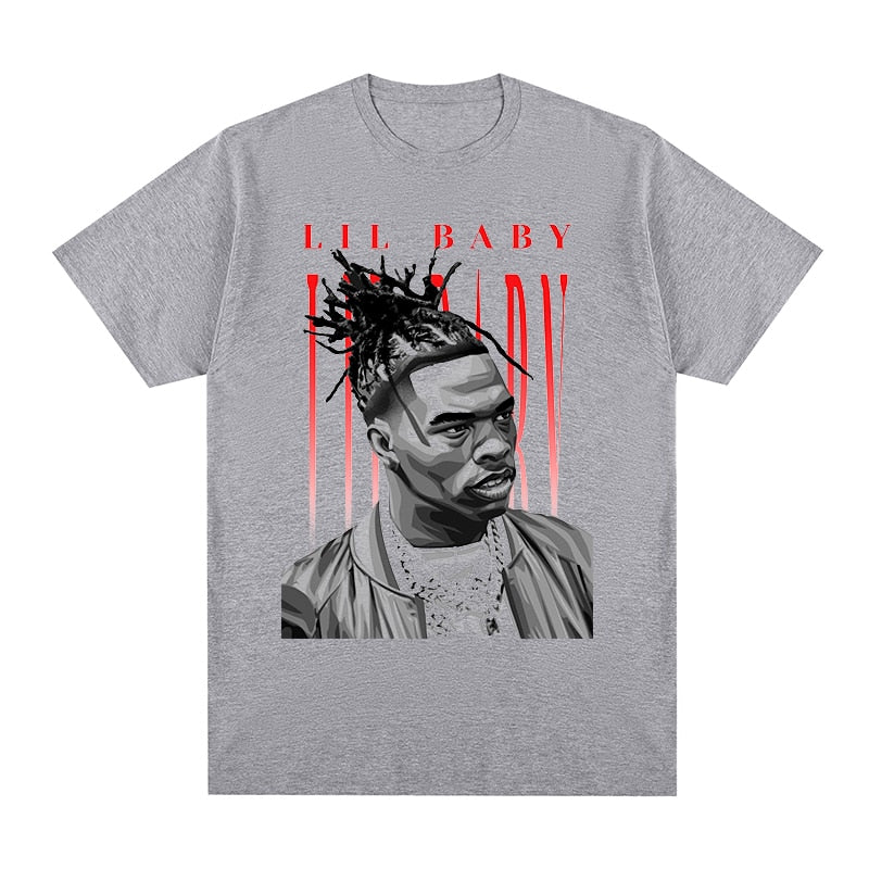 Lil Baby Hip Hop T-shirt Cotton Men