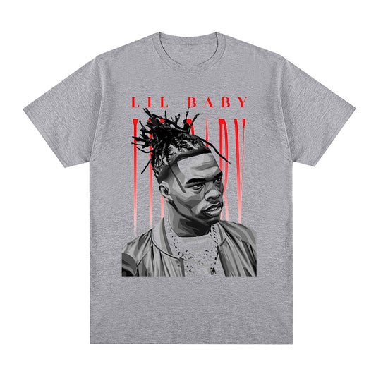 Lil Baby Hip Hop T-shirt Cotton Men
