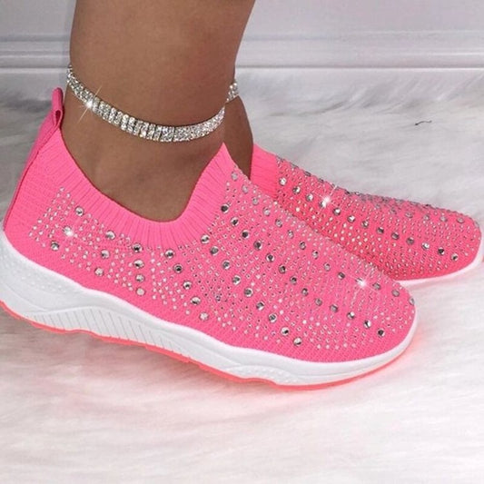 Crystal Mesh Knit Shoes Comfortable Breathable Shoes Women