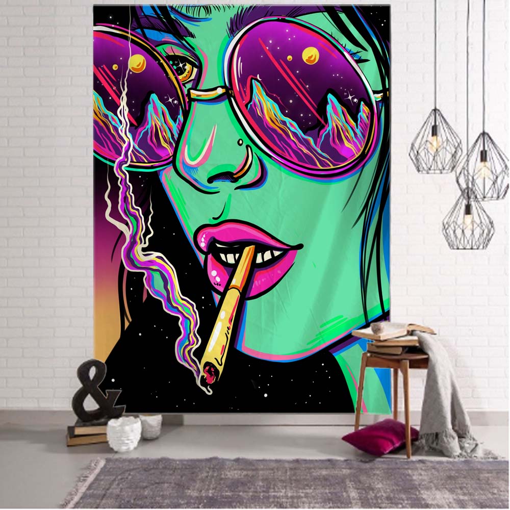 Tapestry Wall Hanging Smoke Girl Wall Art