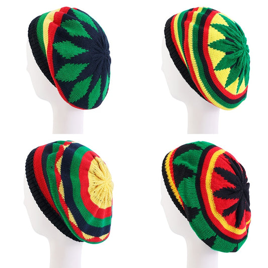 Multi-colour Striped Cap Bob Marley Reggae Beanie Jamaican Bonnet