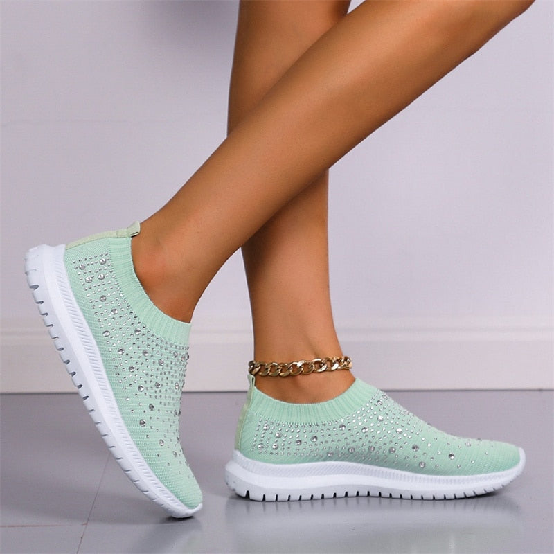 Crystal Mesh Casual Cozy Shoes Womens