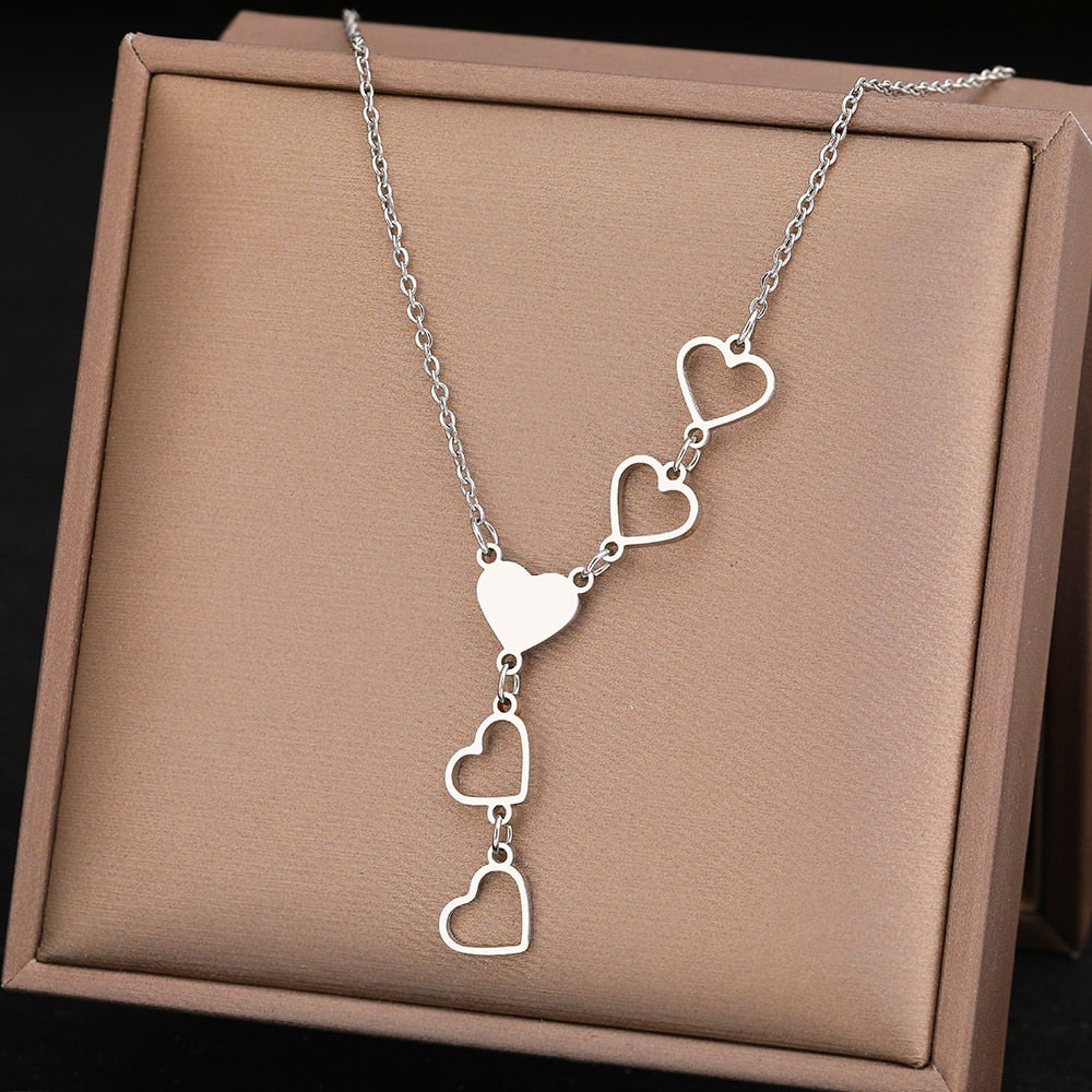 Heart Variety Stainless Steel Necklace Jewelry