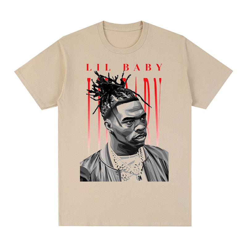 Lil Baby Hip Hop T-shirt Cotton Men