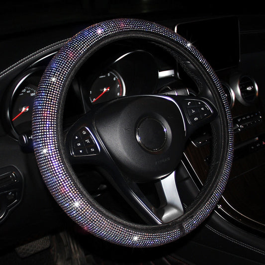 Steering Wheel Cover With  Rhinestones Protector Fits 14.5-15 Inch