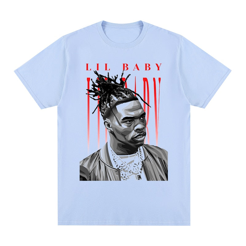 Lil Baby Hip Hop T-shirt Cotton Men