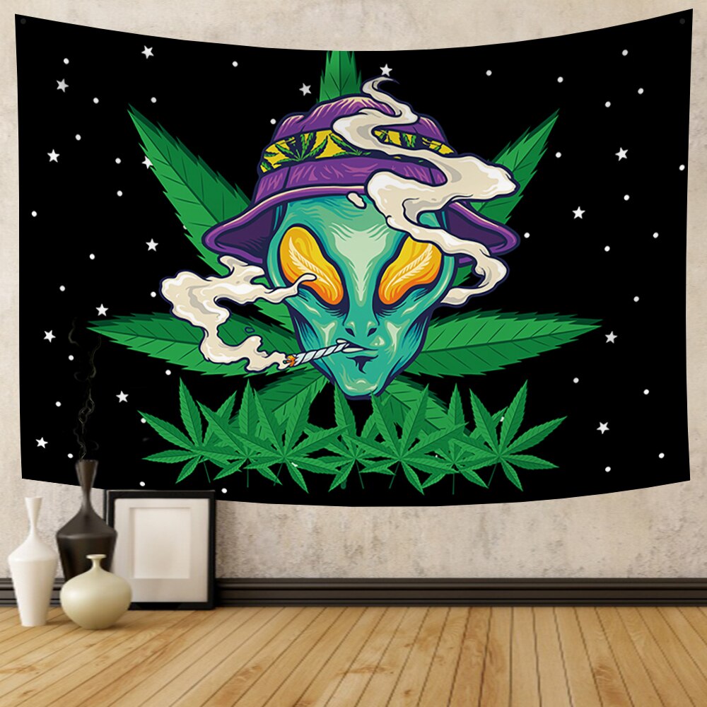 Tapestry Cool Alien Weed Wall Hanging Decor Wall Art