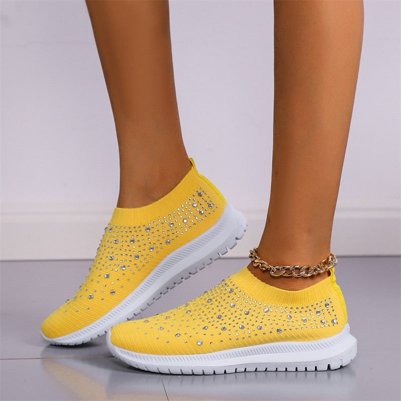 Crystal Mesh Casual Cozy Shoes Womens