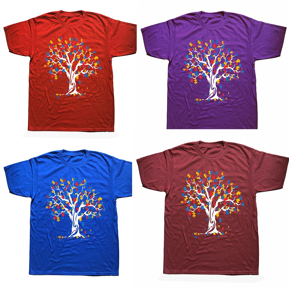 Autism Puzzle Pieces Tree T Shirts