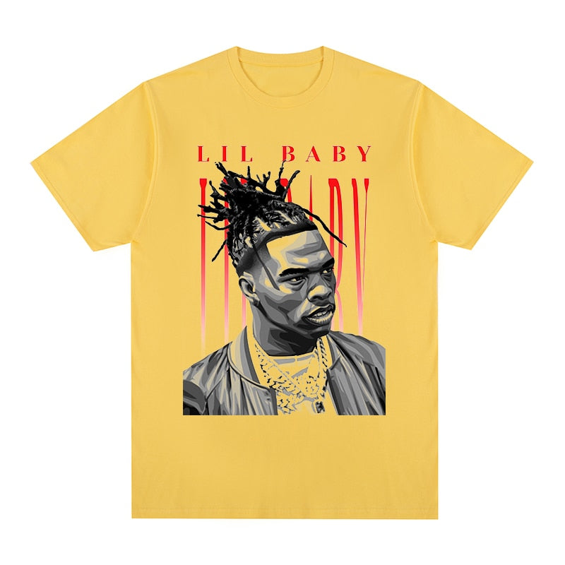 Lil Baby Hip Hop T-shirt Cotton Men