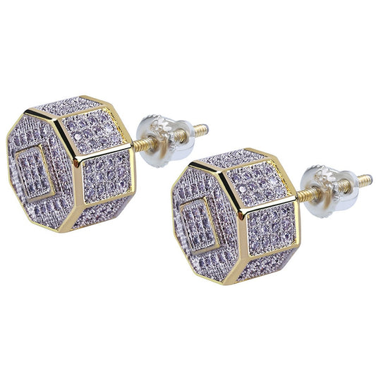 Zircon Stud Variety Earrings Micro Pave Full Bling Jewelry