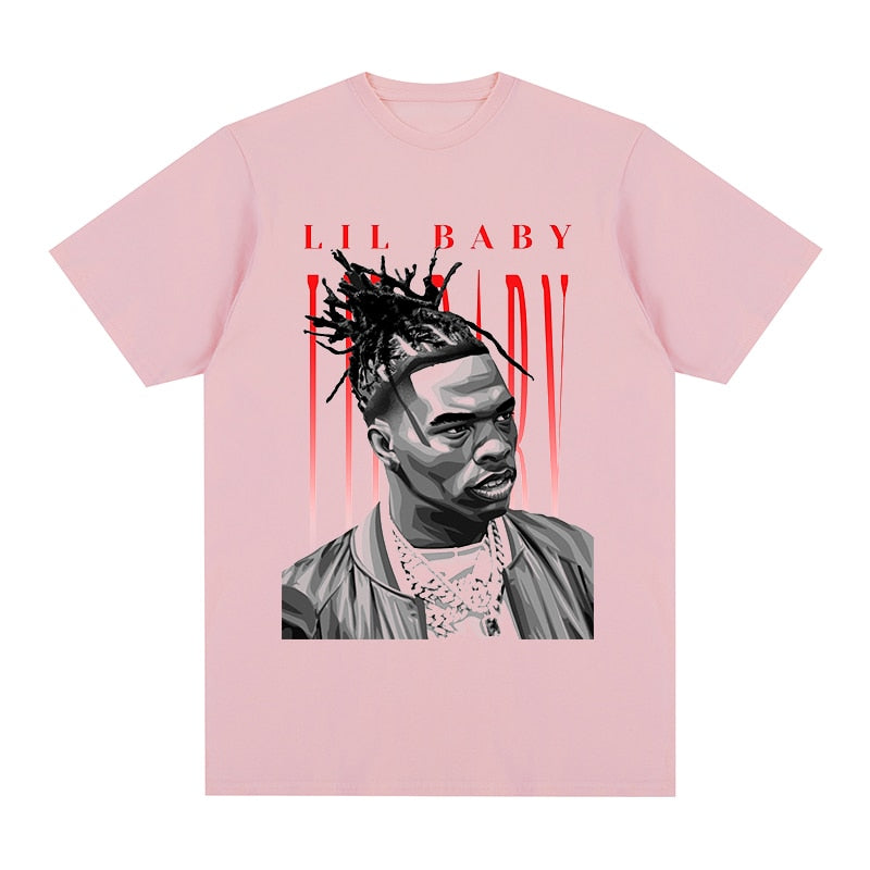 Lil Baby Hip Hop T-shirt Cotton Men