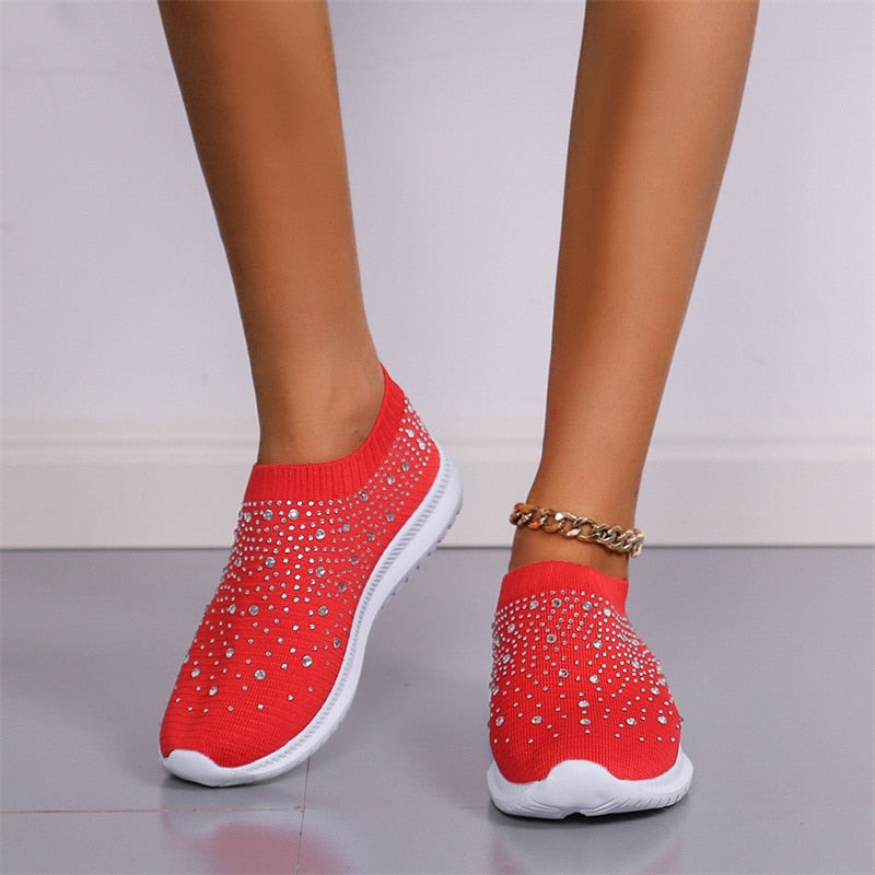 Crystal Mesh Casual Cozy Shoes Womens